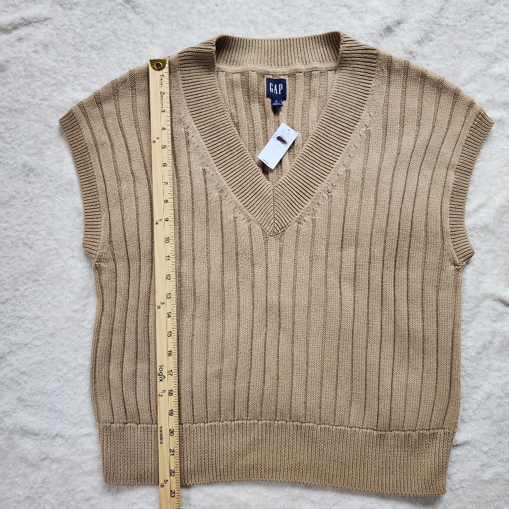 Gap Cotton Ribbed Dolman Oversized Sweater Vest - Picture 6 of 10